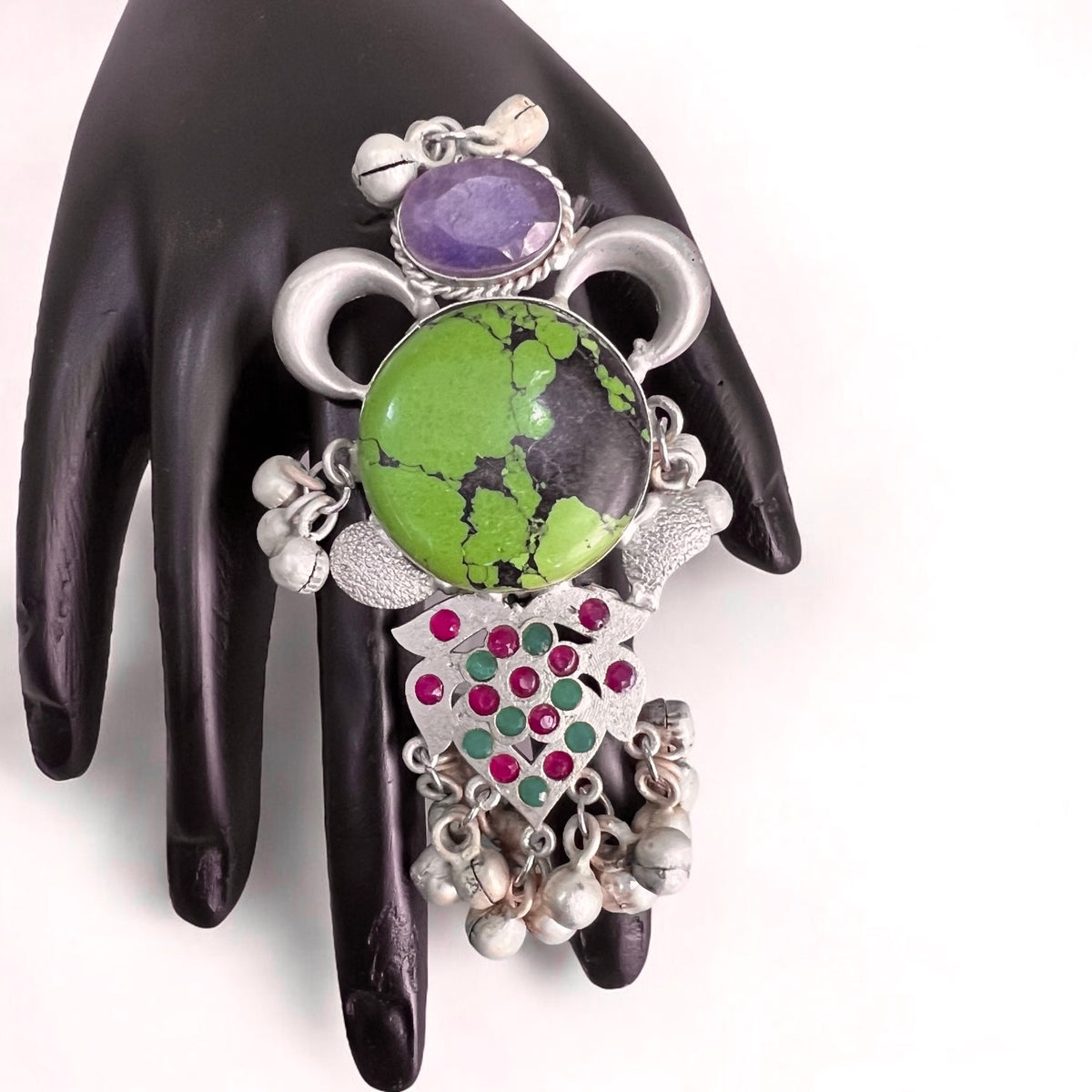 CLARA PREMIUM HANDMADE NATURAL STONES SILVER POLISH RING R303