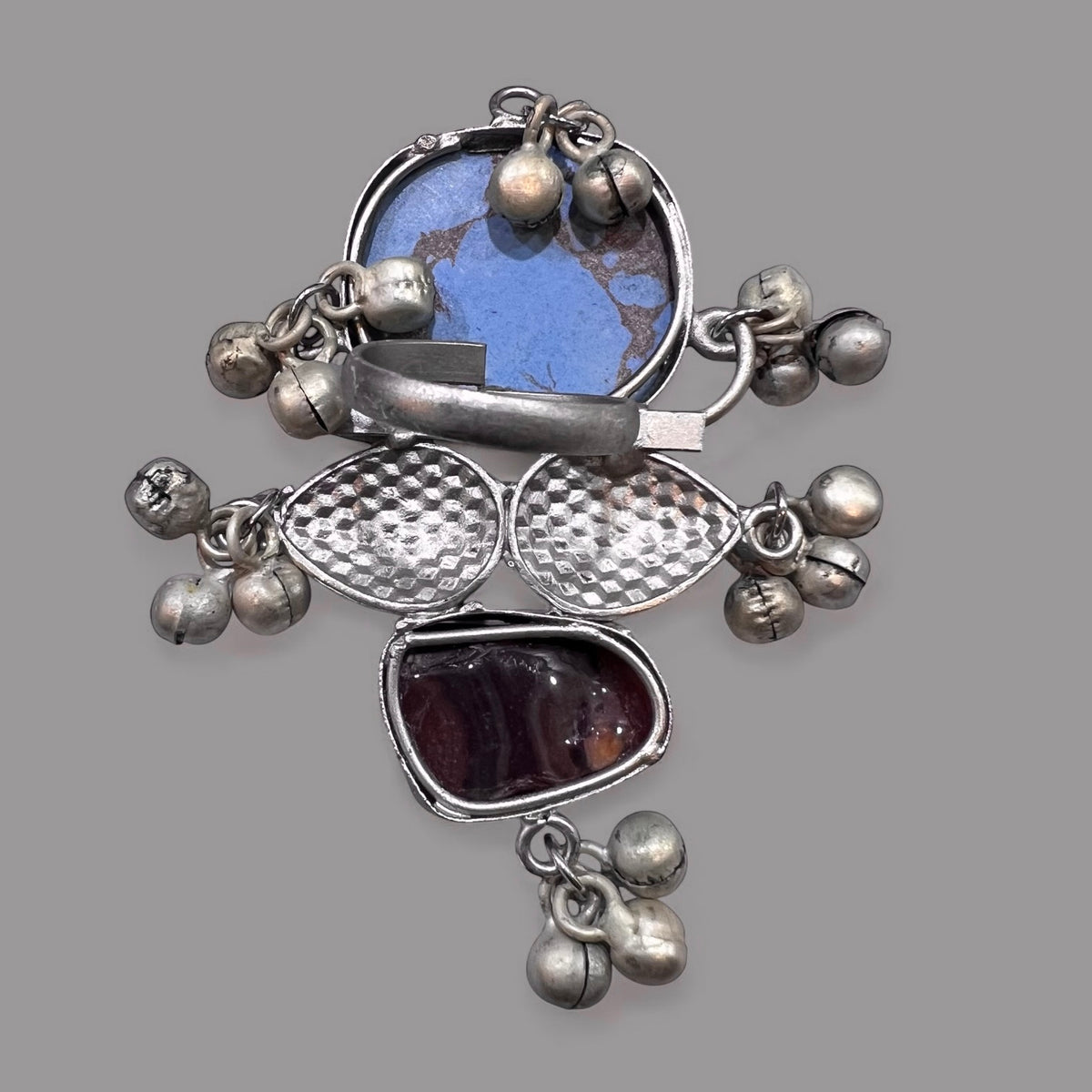 SUNAYA PREMIUM HANDMADE NATURAL STONES SILVER POLISH RING R55