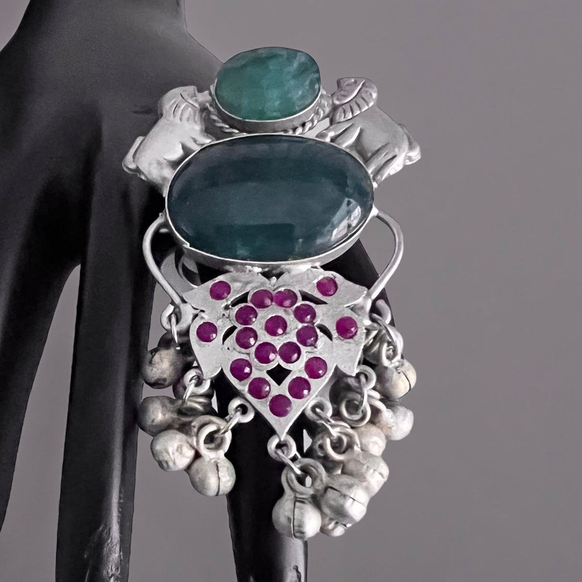 MAYRILA PREMIUM HANDMADE NATURAL STONES SILVER POLISH RING R60 DESIGN 7