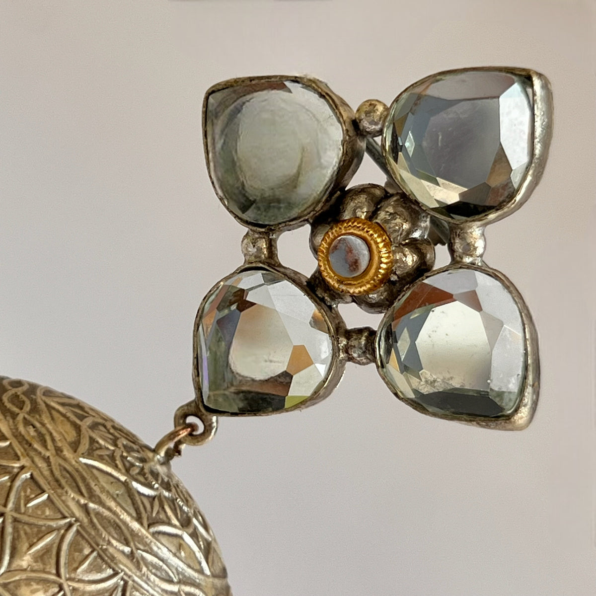 MAKARA SILVER LOOK ALIKE DUAL-TONED SILVER POLISH HANDMADE JHUMKA ER575