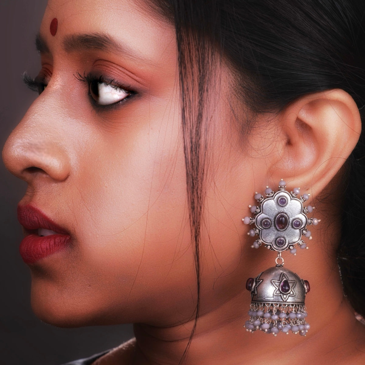 OXIDIZED TWIST SEMI-HANDMADE JHUMKAS ER32