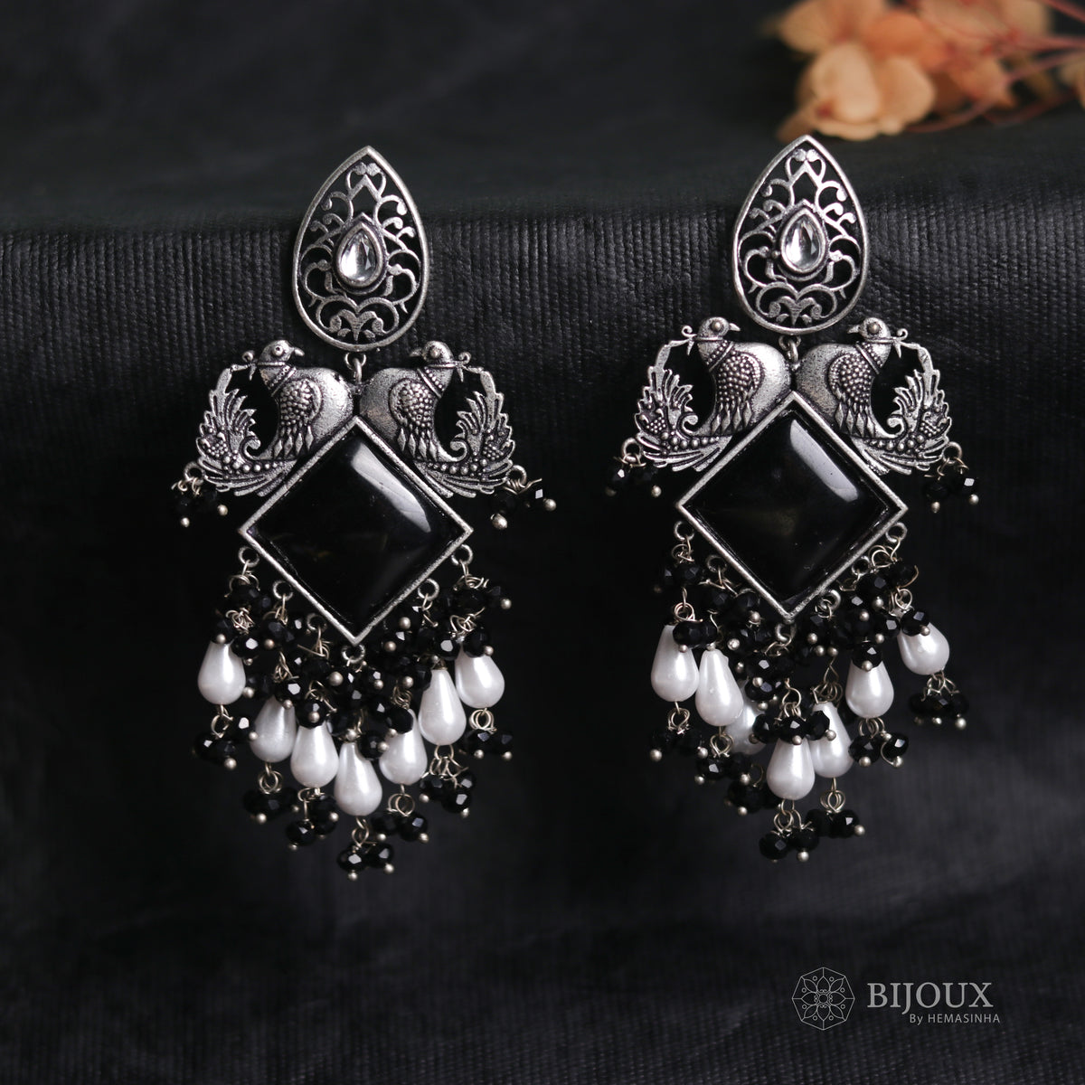 AURORA SEMI-HANDMADE MONALISA STONE  EARRINGS ER51