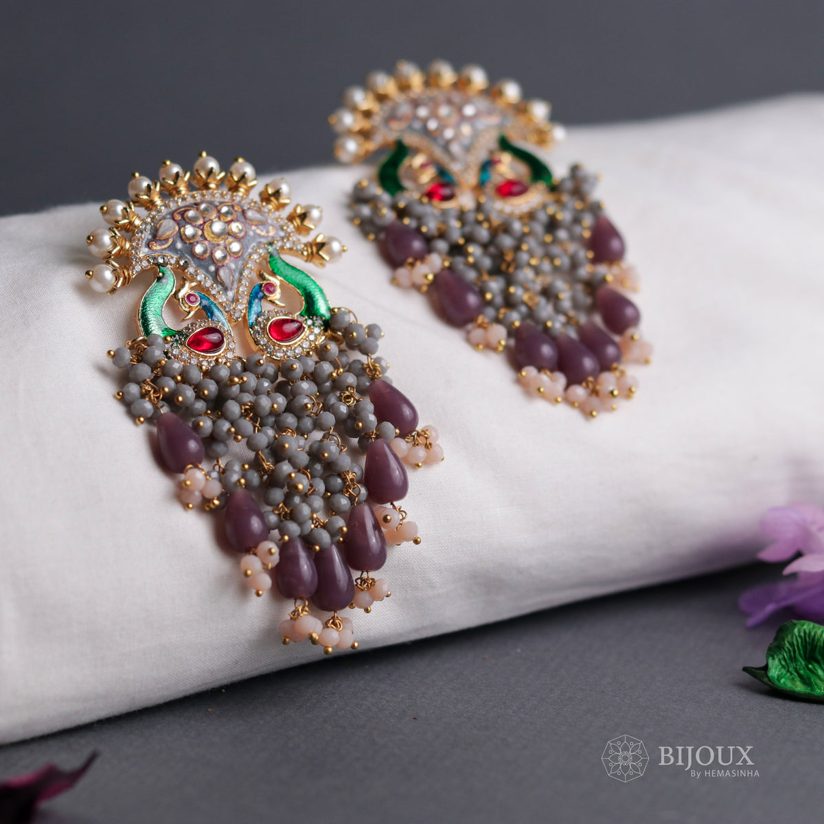 OPULENCE HANDMADE AND HANDPAINTED MONALISA BEADED EARRING ER41