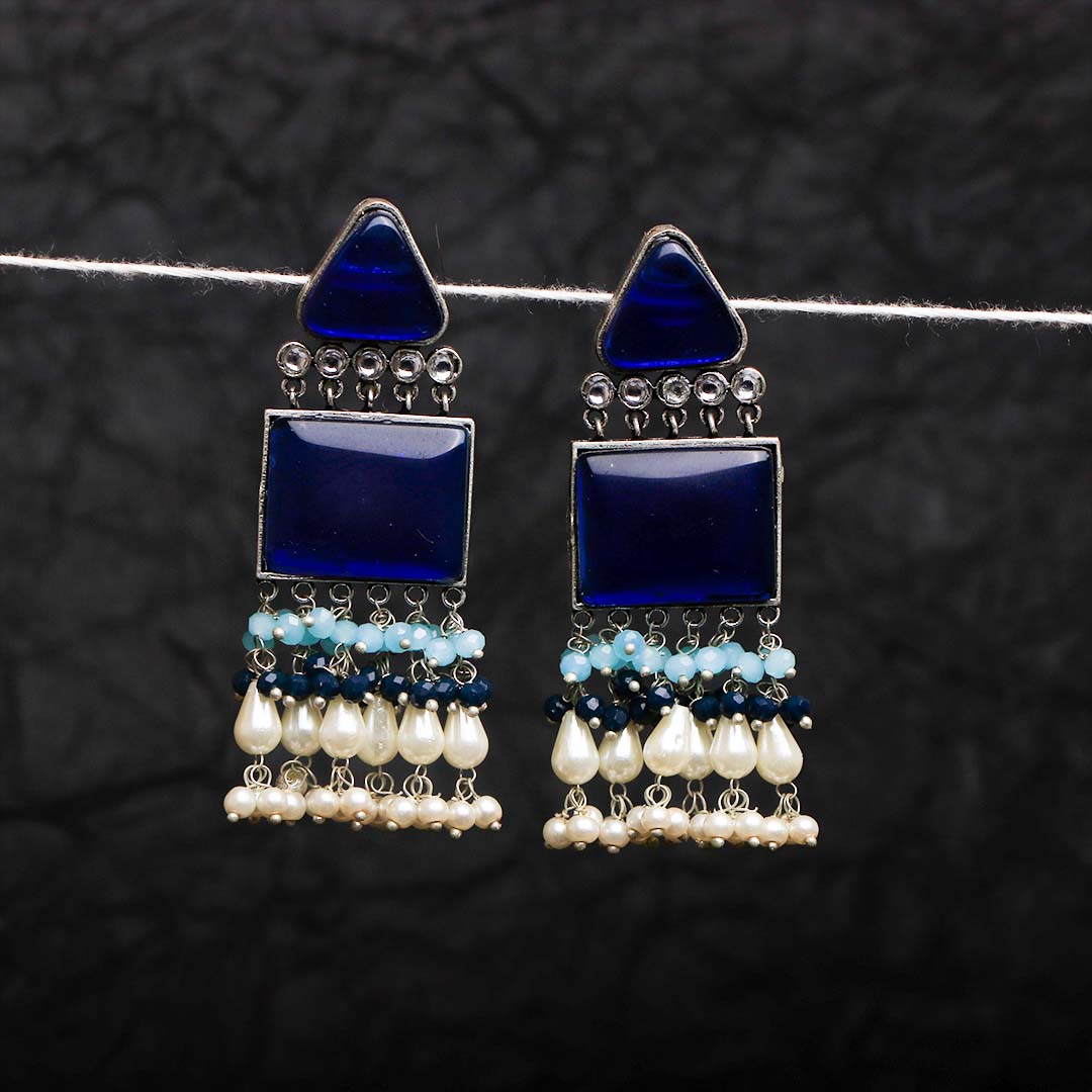 GEO TRIC TRIANGLE SEMI HANDMADE 0XIDIZED EARRINGS ER138