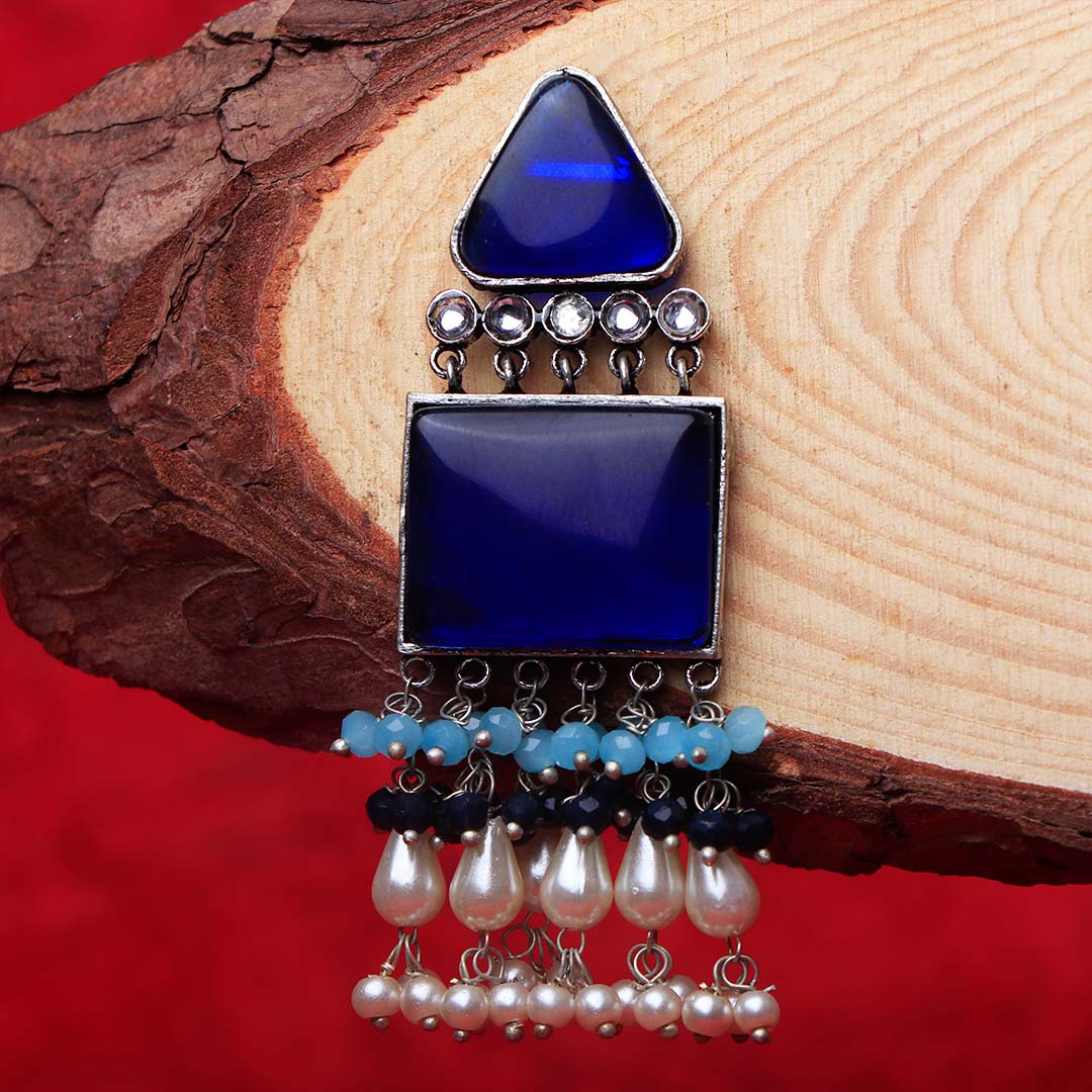 GEO TRIC TRIANGLE SEMI HANDMADE 0XIDIZED EARRINGS ER138