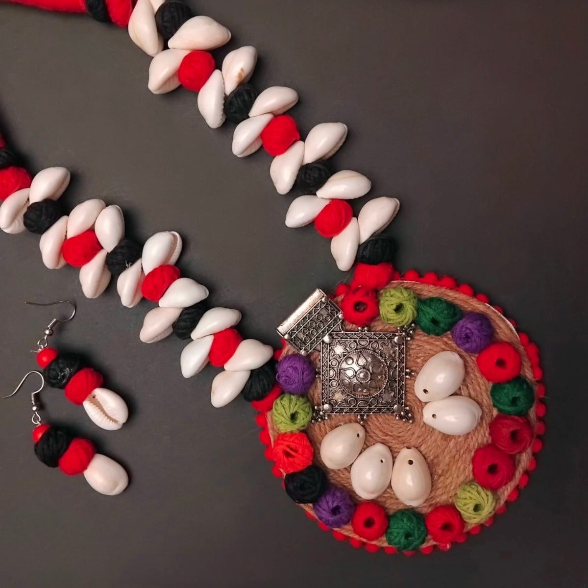 APSARA FABRIC AND BEADS HANDMADE AND HANDSTICHED MALA/ NECKPIECE ML95