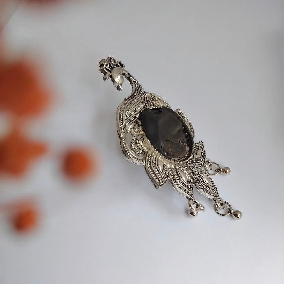 VIRALAYA OXIDIZED FINISH STONE RING R95