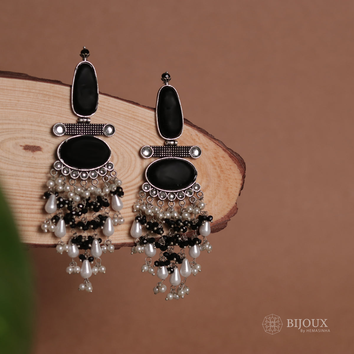 OVAL MYSTIC MONALISA STONE  SEMI-HANDMADE  EARRINGS  ER47