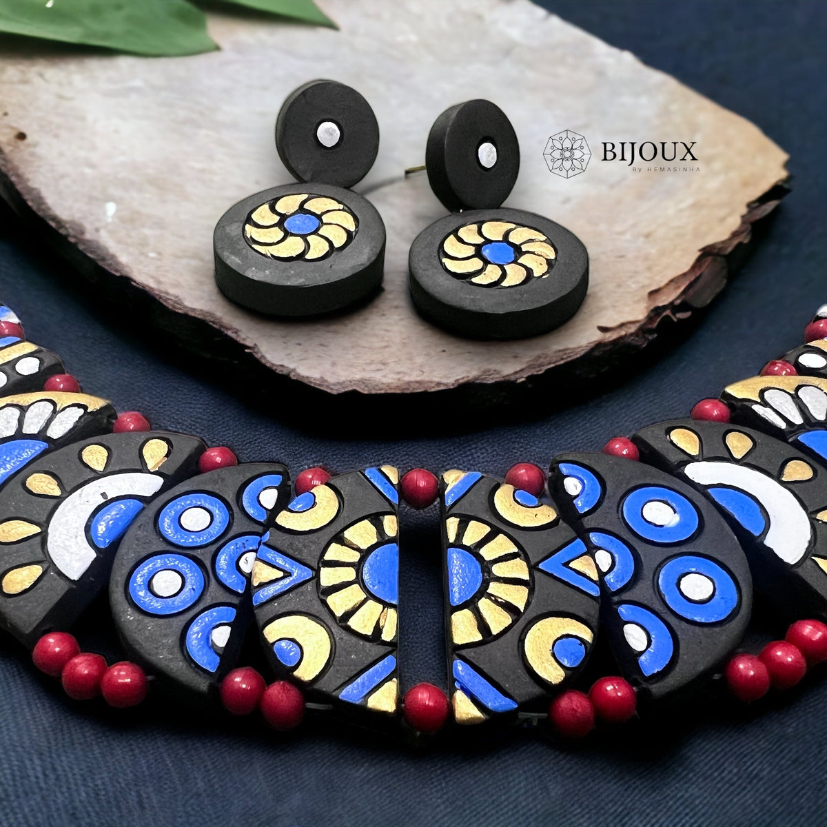 POSH FLAIR TERRACOTTA NECKLACE WITH EARRINGS TR17