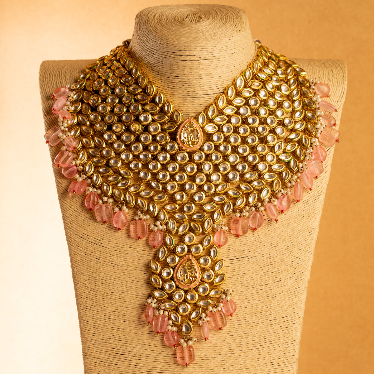VIRAHI KUNDAN BRIDAL BEADED HANDMADE ANTIQUE NECKPIECE NECKLACE NL65