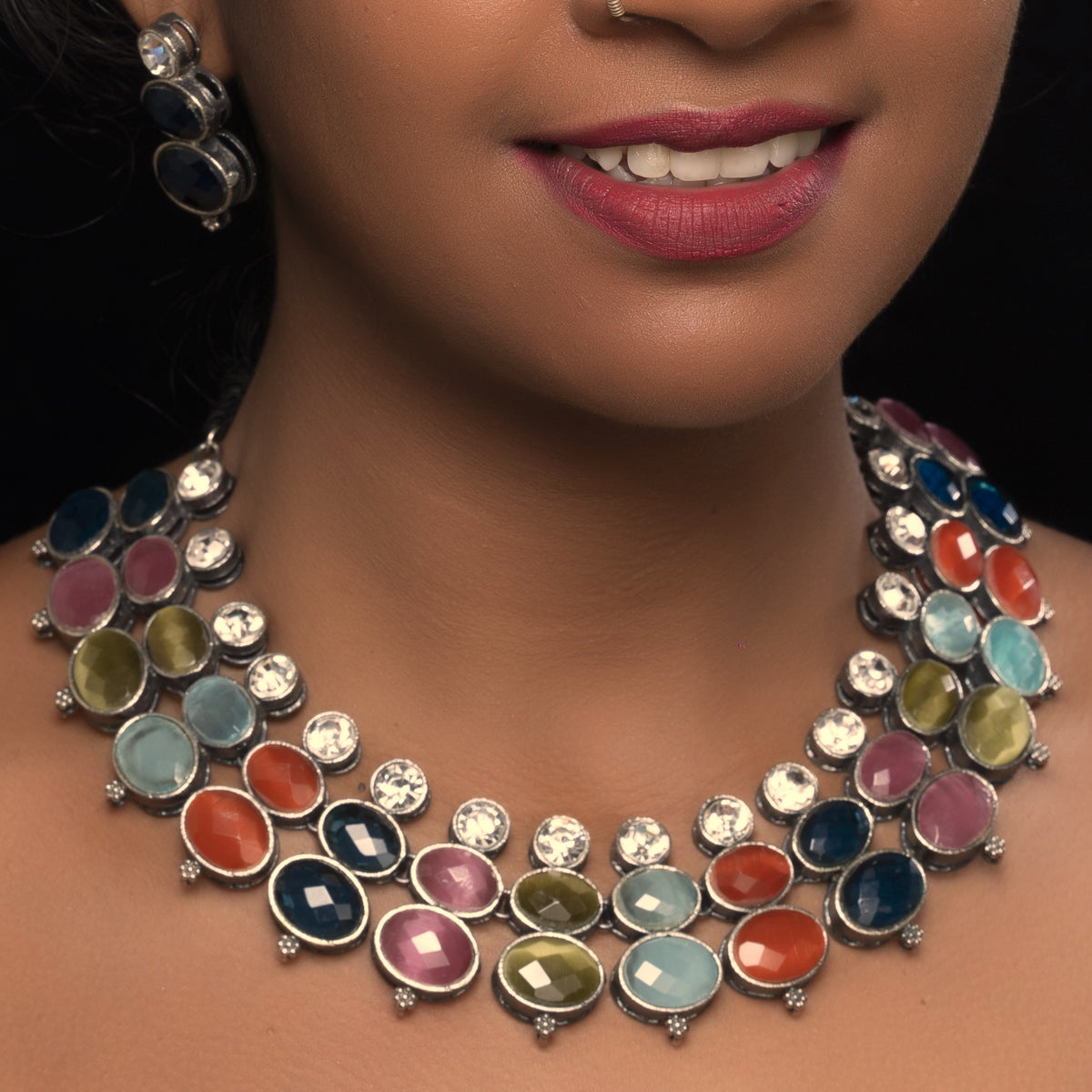 CLASSIC PRINESS PREMIUM RUSTIC FINISH SEMI HANDMADE NECKLACE NL250