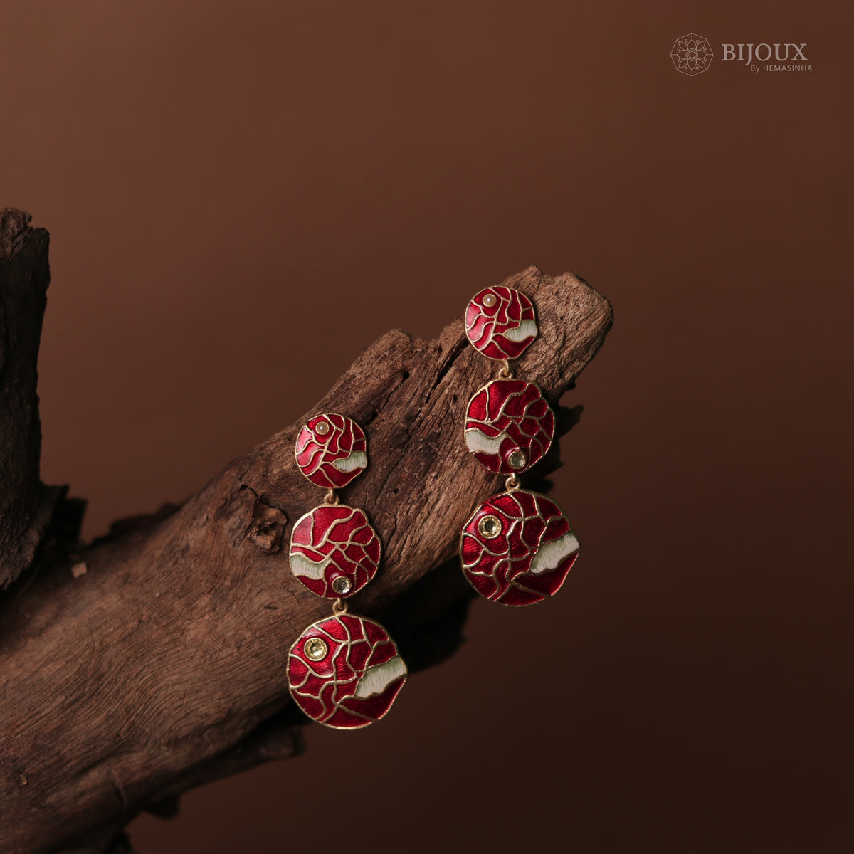 VIBRANT LAYERED MEENAKARI HANDMADE AND HAND HAMMERED EARRINGS ER75