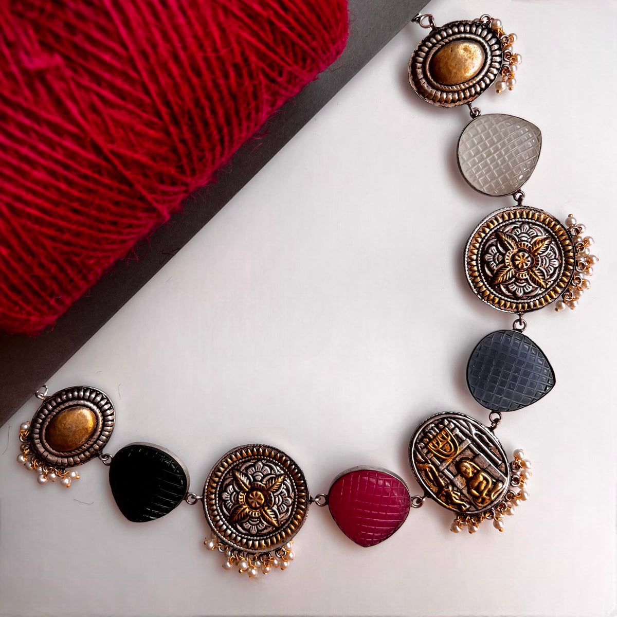 RITHANA BIJOUX PREMIUM AND EXCLUSIVE HAND HAMMERED HANDMADE CHOKER WITH EARRINGS CH101