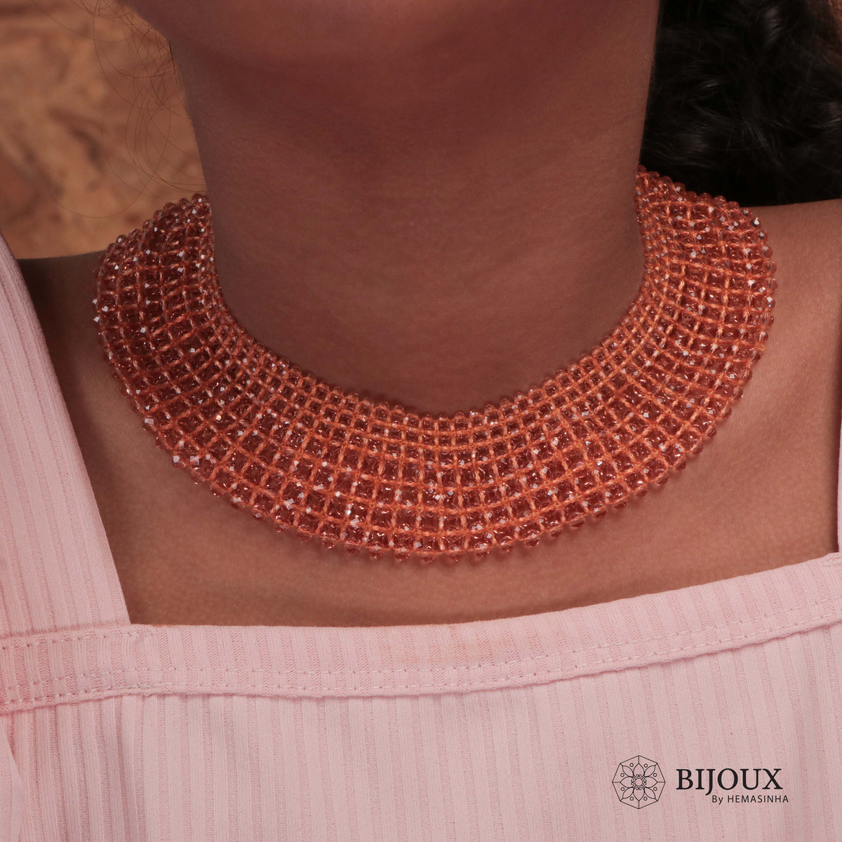 REMI BIJOUX PREMIUM CRYSTAL HANDMADE AND BEADED NECKPIECE/CHOKER CH217