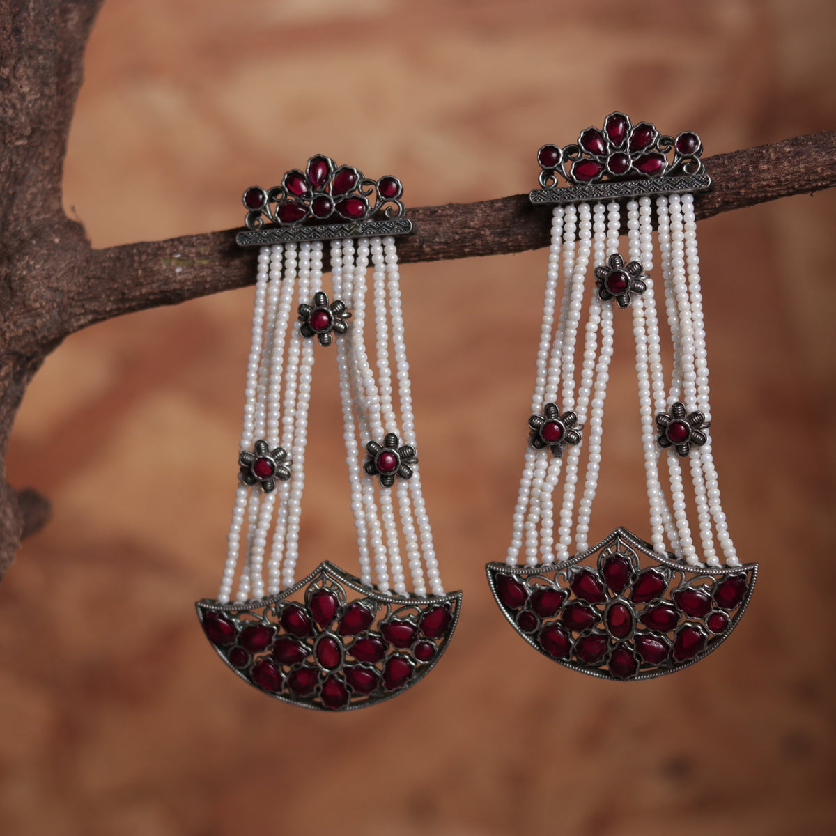 JODHA SILVER LOOK ALIKE SEMI-HANDMADE EARRINGS ER52