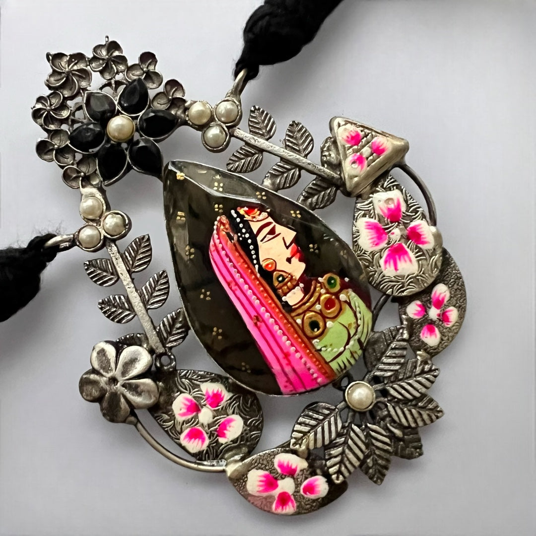 JHANSI MA BIJOUX EXCLUSIVE RUSTIC  HANDMADE AND HAND PAINTED RAW STONE CHOKER/NECKPIECE CH86