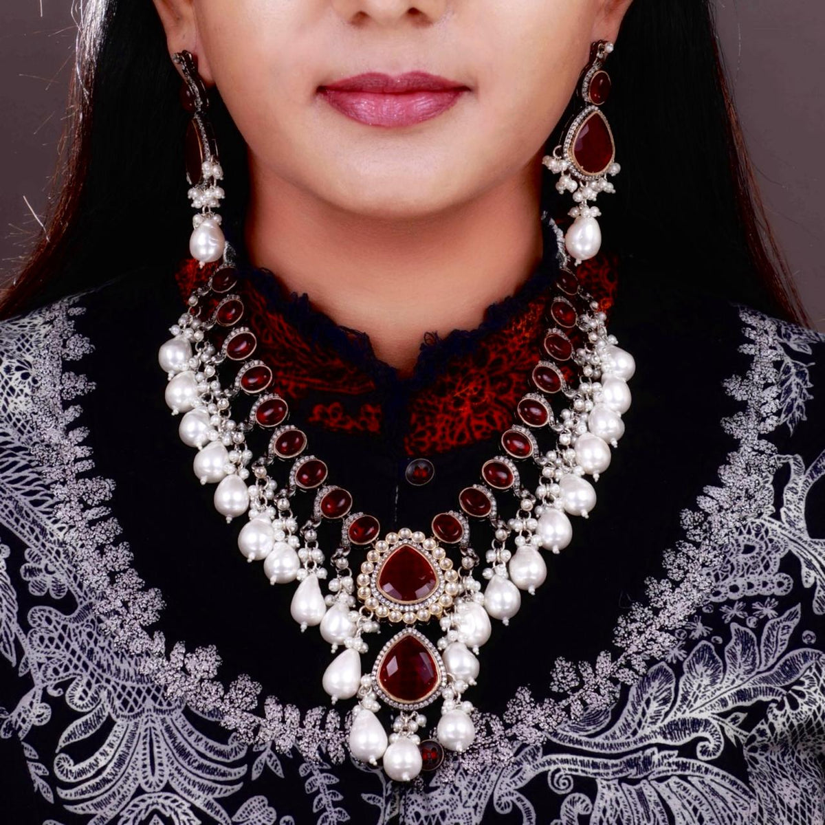 ANIKY AMARPALI INSPIRED VICTORIAN SEMI HANDMADE BRIDAL NECKLACE NL108