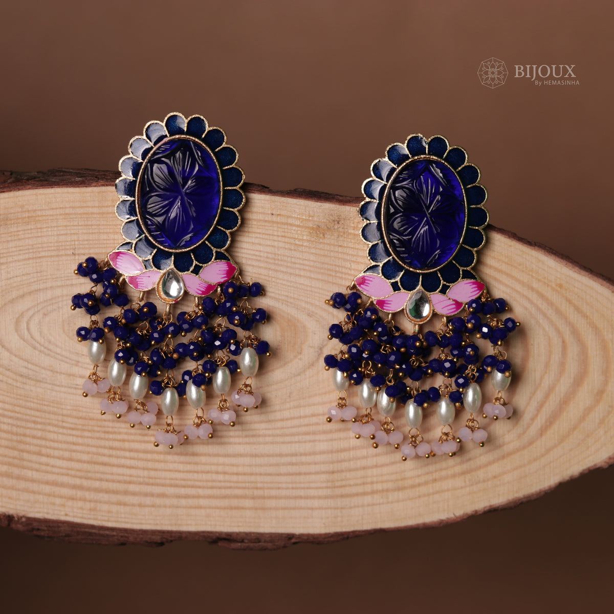 MYSTIC MEADOW HANDCARVED HANDMADE AMARPALI INSPIRED EARRING ER69