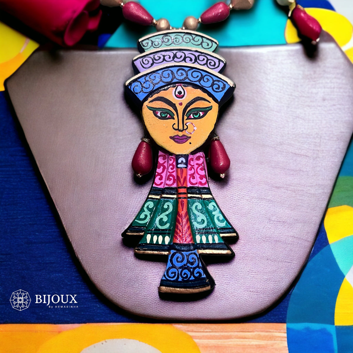 HERA TERRACOTTA NECKLACE WITH EARRINGS TR05