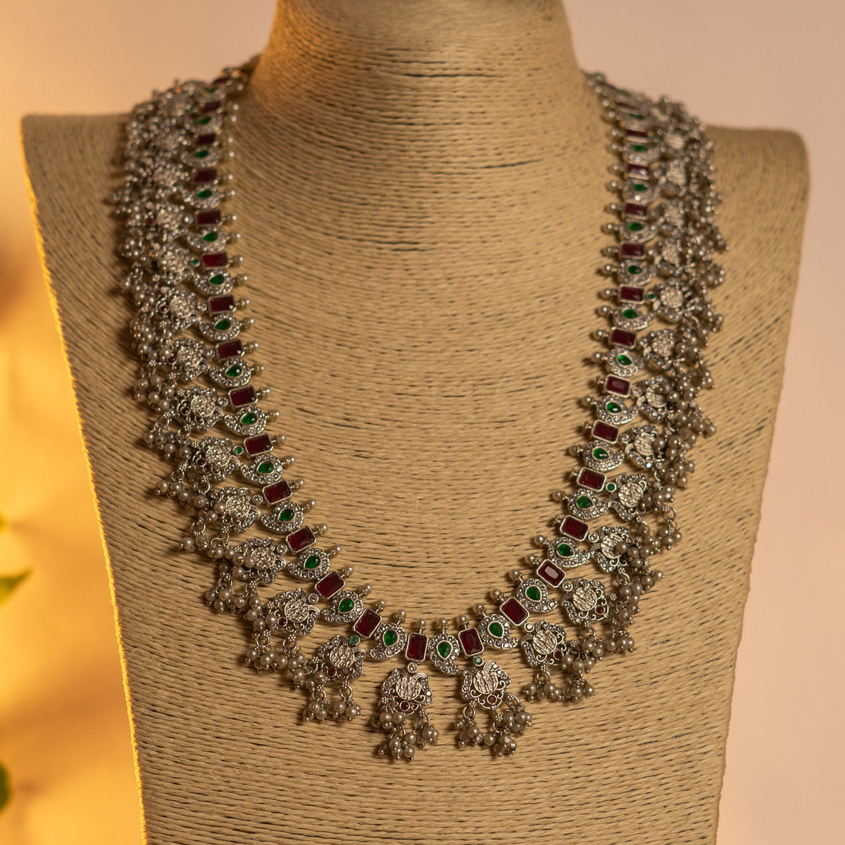 VARKALA BIJOUX EXCLUSIVE SILVER FINISH OXIDIZED MALA ML69