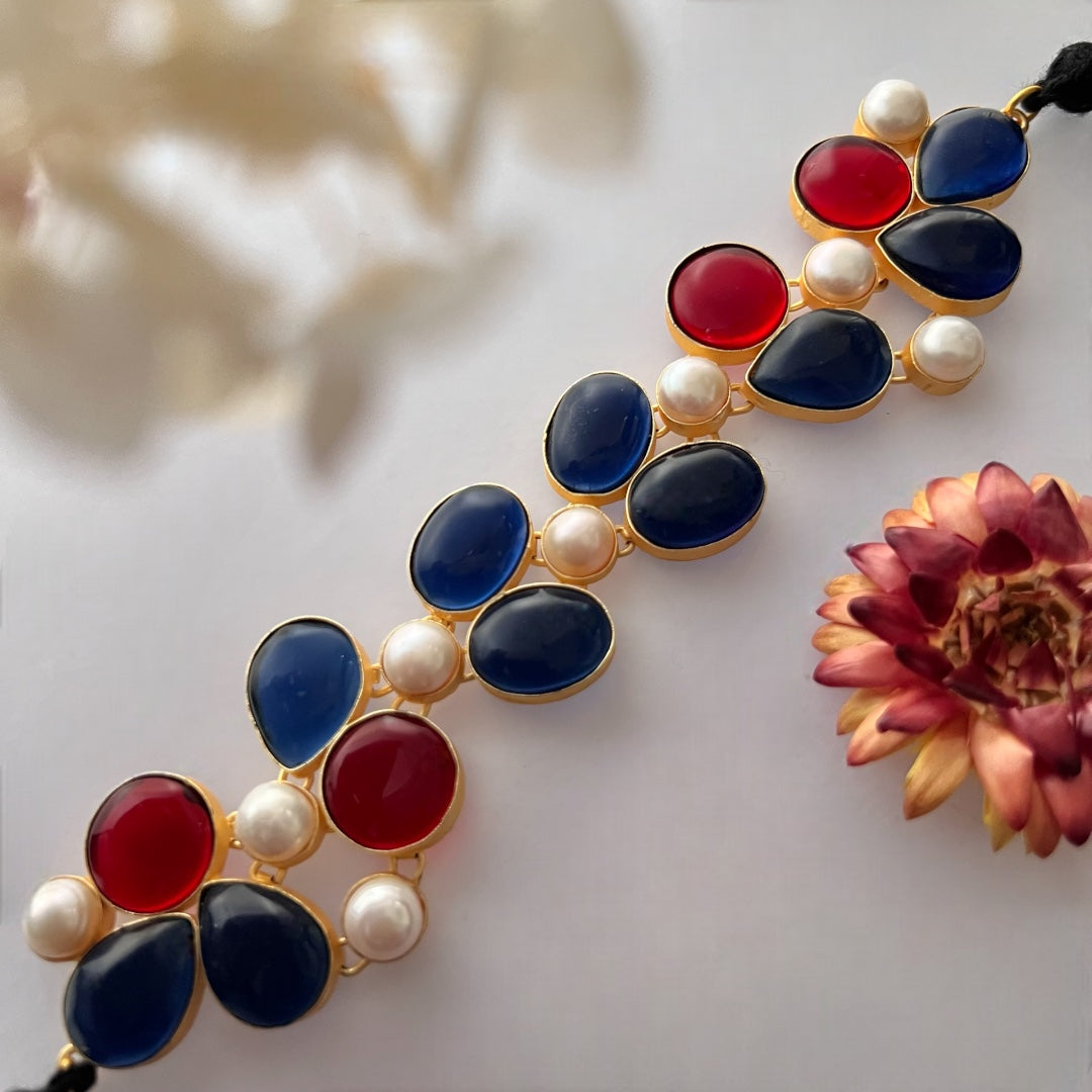 BAGYA BIJOUX PREMIUM AND EXCLUSIVE HANDMADE MONALISA CHOKER WITH EARRINGS CH405