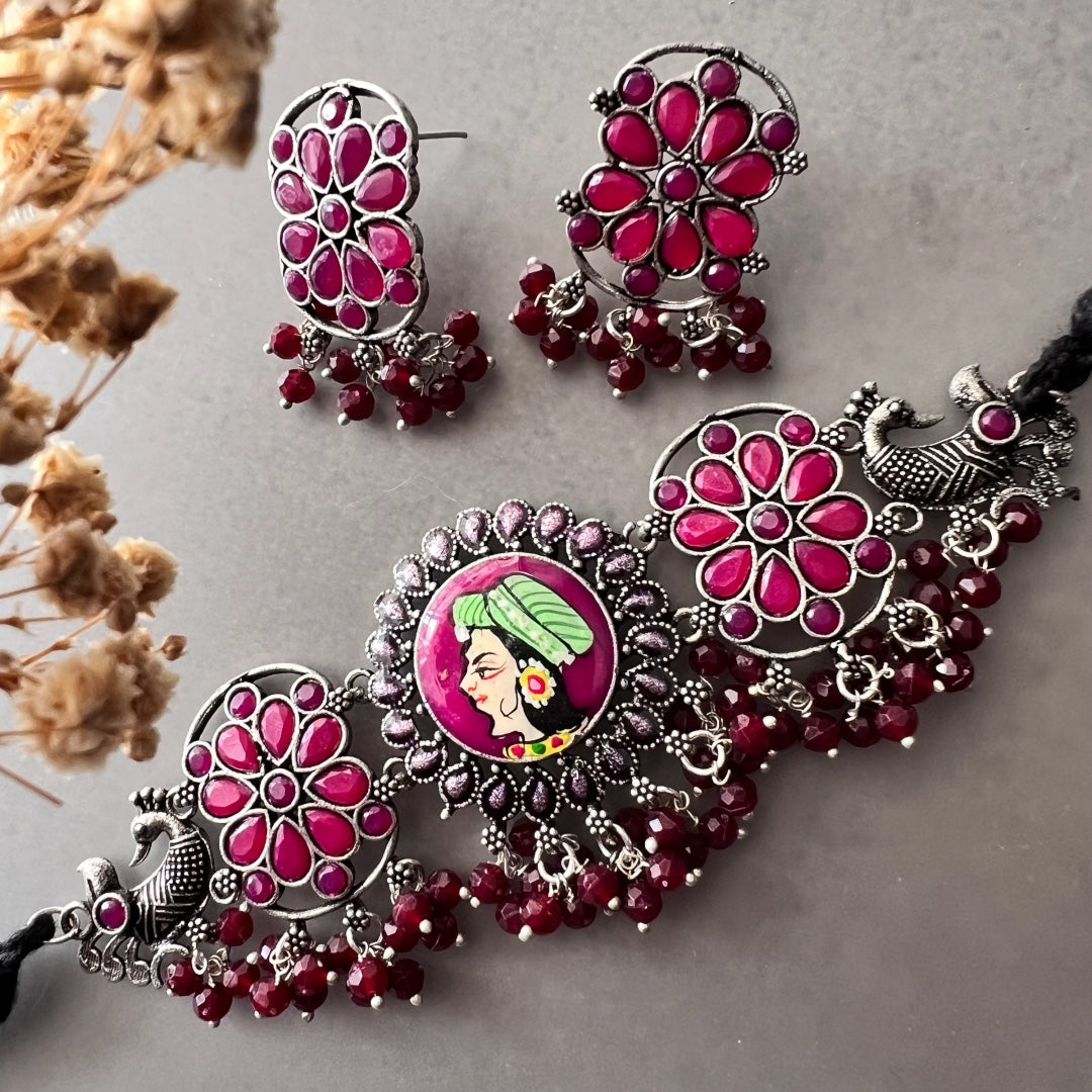 NITHA RAW AND RUSTIC SEMI HANDMADE STATEMENT CHOKER / NECKPIECE CH57