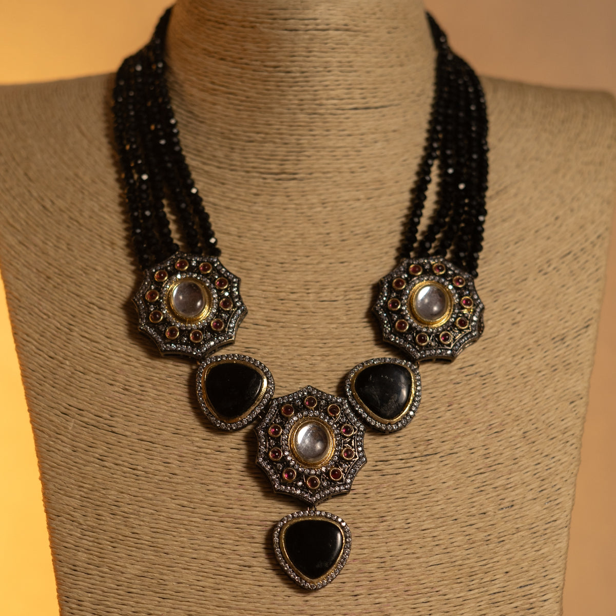 RAKSHINI CLASSIC LAYERED ONEX HANDMADE NECKLACE NL51