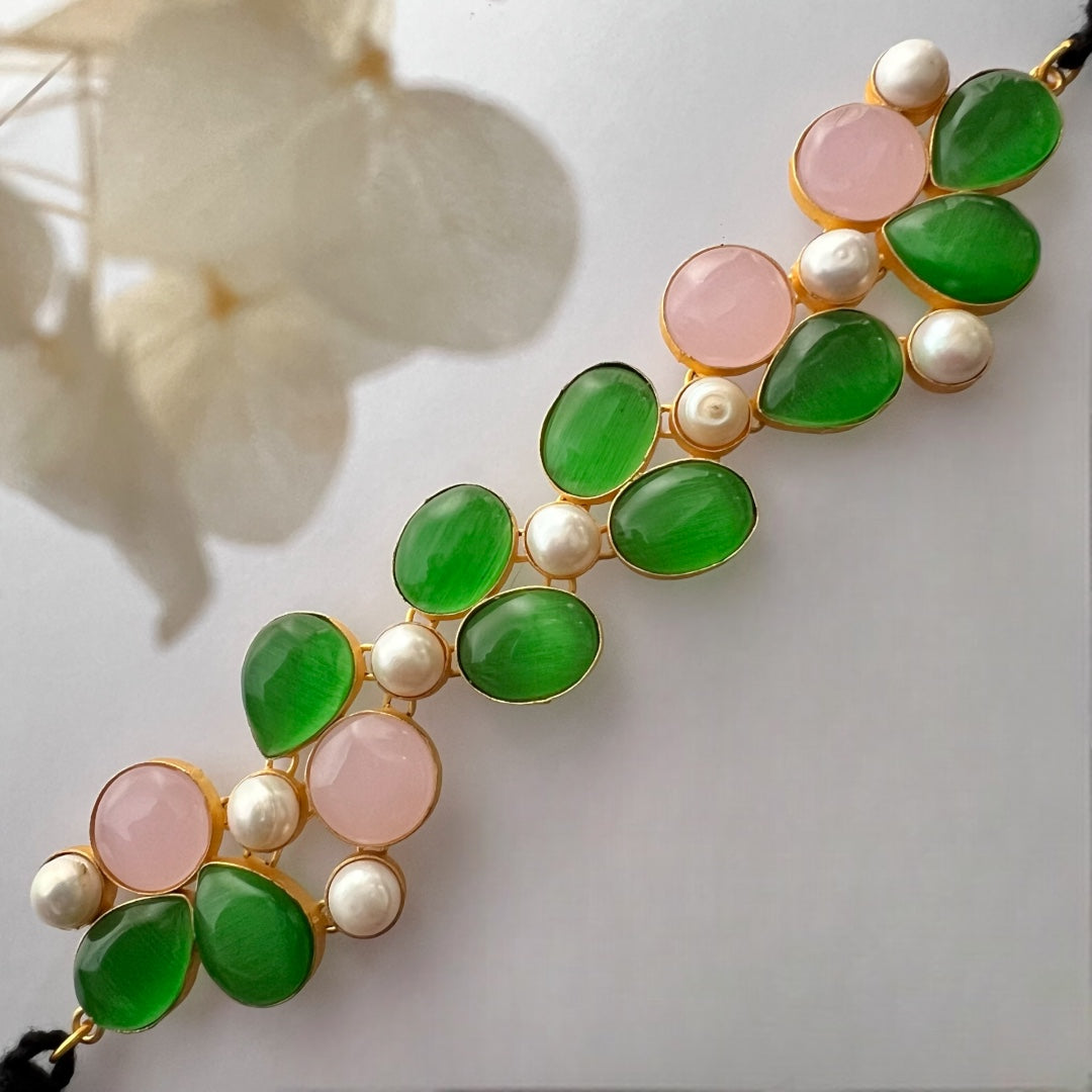 BAGYA BIJOUX PREMIUM AND EXCLUSIVE HANDMADE MONALISA CHOKER WITH EARRINGS CH405