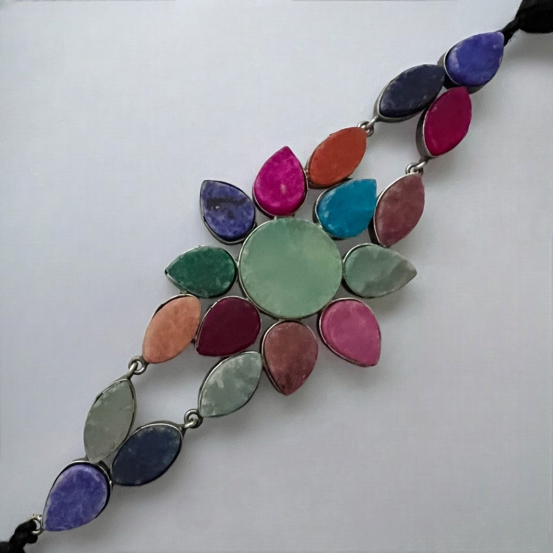 VARKAMA BIJOUX  EXCLUSIVE HANDMADE RAW STONE RUSTIC CHOKER WITH EARRINGS CH84