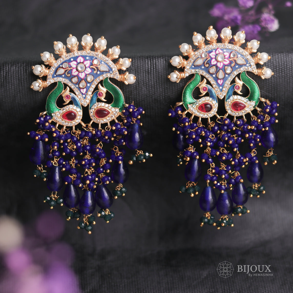 OPULENCE HANDMADE AND HANDPAINTED MONALISA BEADED EARRING ER41