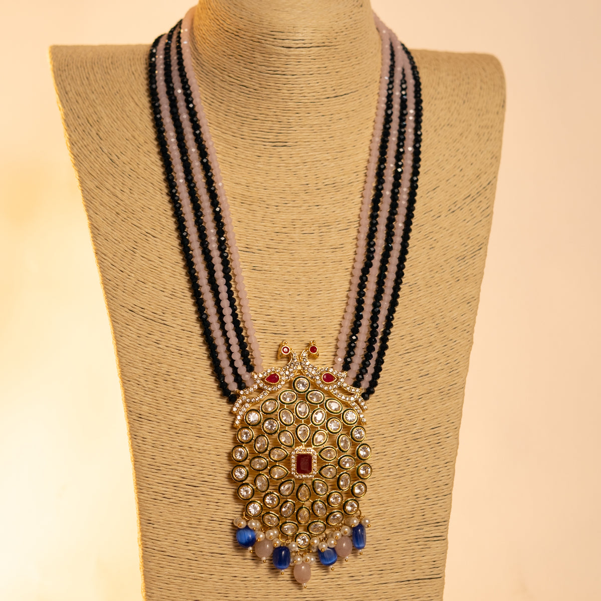 MAYILANJI CRYSTAL HANDMADE  MALA WITH EARRING ML09