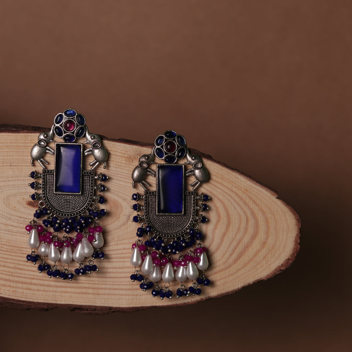 ELEPHANT VERDE OXIDIZED MONOLISA STONE SEMI HANDMADE ER117