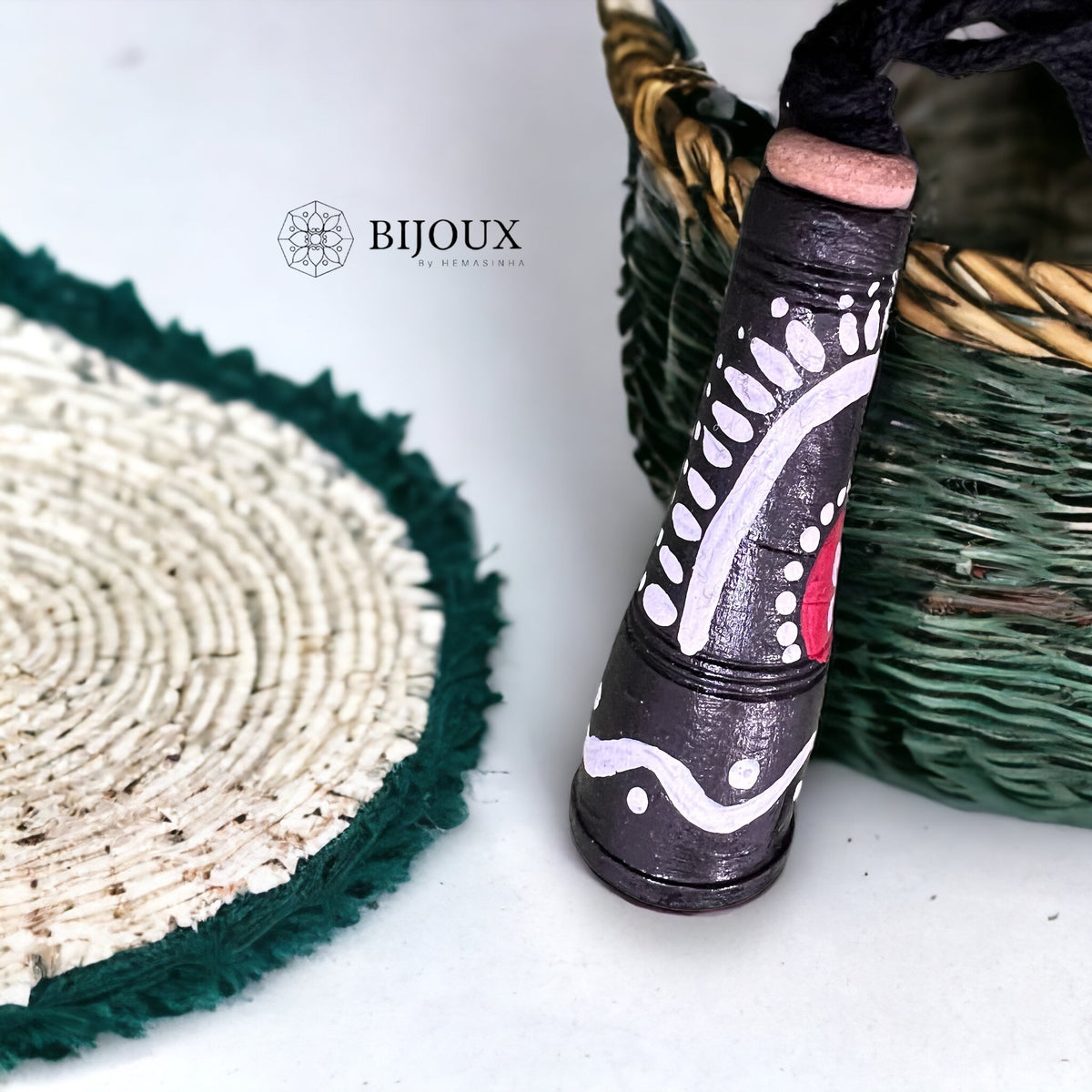 SODA SNUGGLE TERRACOTTA PENDANT WITH BLACK ROPE TR15