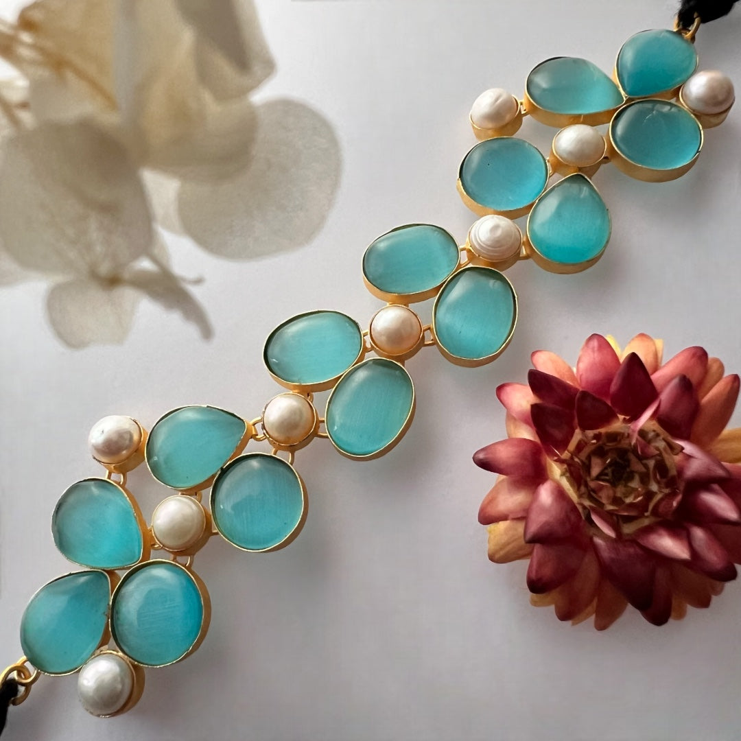 BAGYA BIJOUX PREMIUM AND EXCLUSIVE HANDMADE MONALISA CHOKER WITH EARRINGS CH405