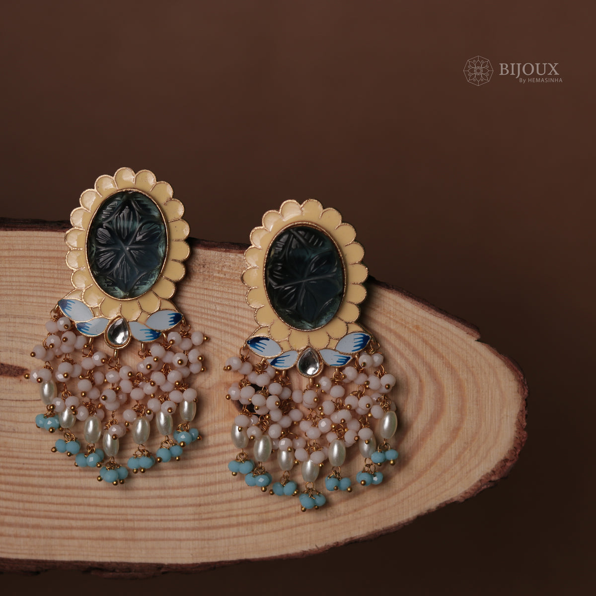 MYSTIC MEADOW HANDCARVED HANDMADE AMARPALI INSPIRED EARRING ER69