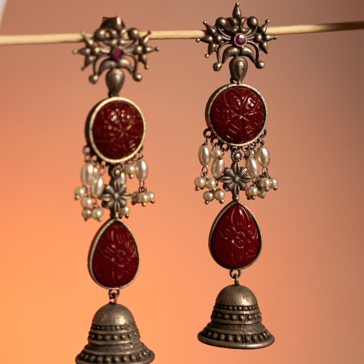 AADRIKA SEMI  HANDMADE RAW AND RUSTIC EARRINGS/JHUMKAS STUDS ER727