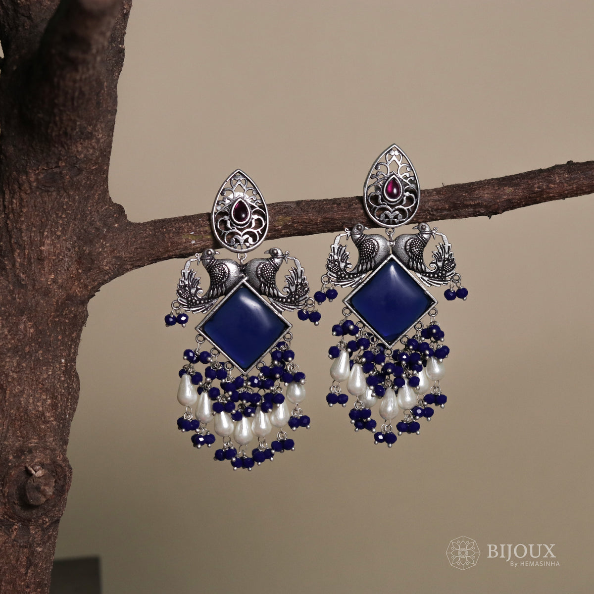 AURORA SEMI-HANDMADE MONALISA STONE  EARRINGS ER51