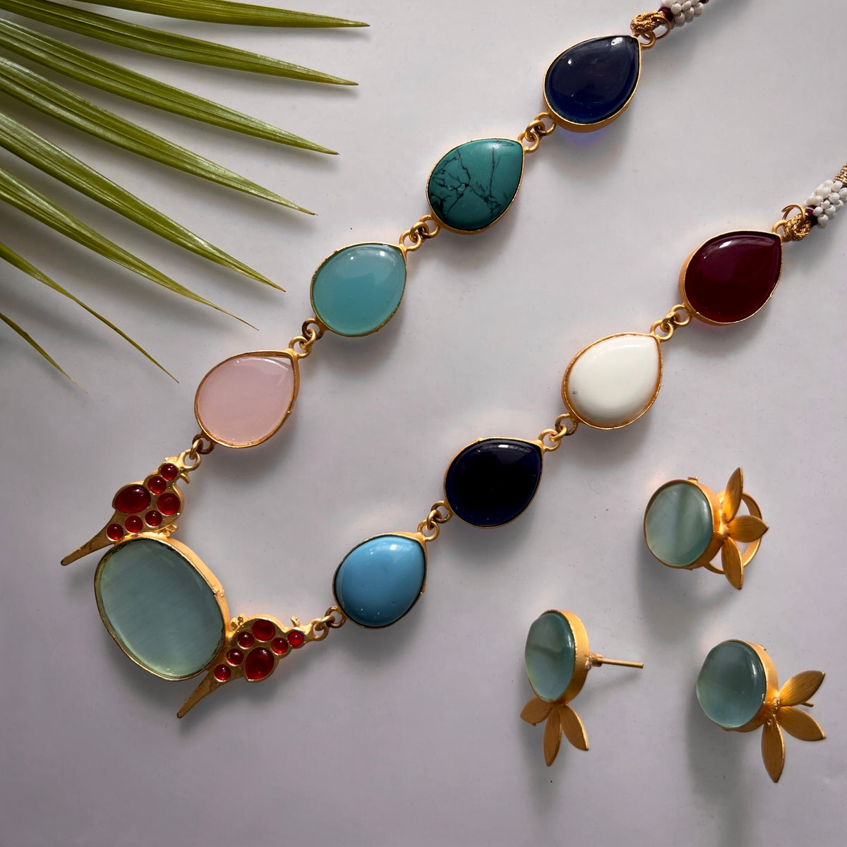 ROXANIA SET RING EARRING AND NECKLACE HANDMADE GOLD TONED PREMIUM NECKLACE/NECKPIECE EARRING SET NL30