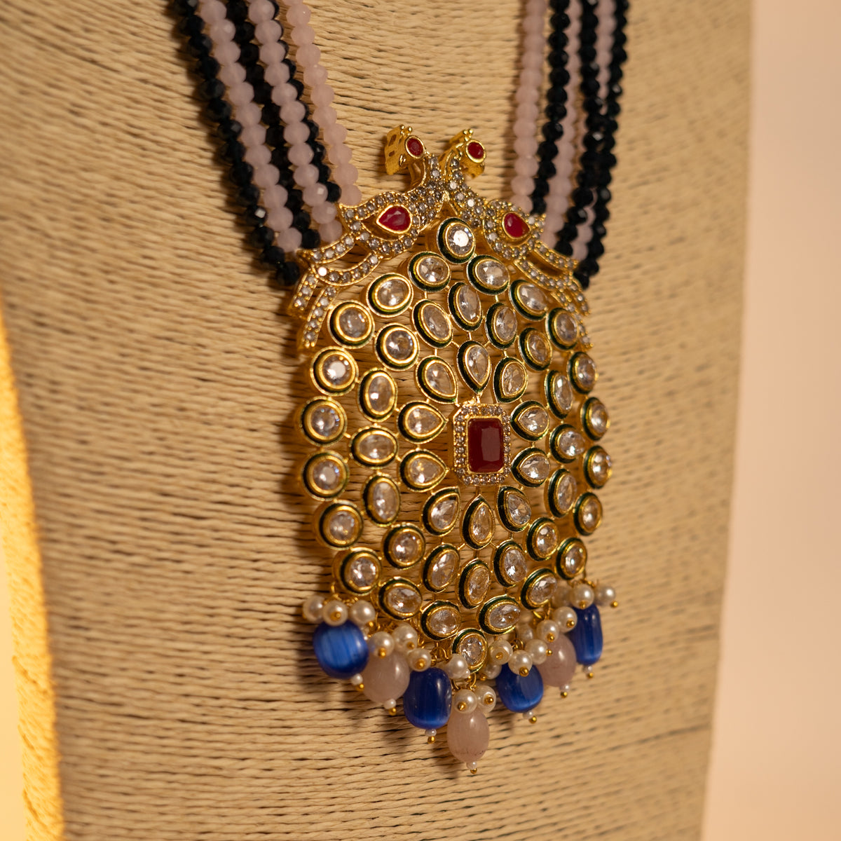 MAYILANJI CRYSTAL HANDMADE  MALA WITH EARRING ML09