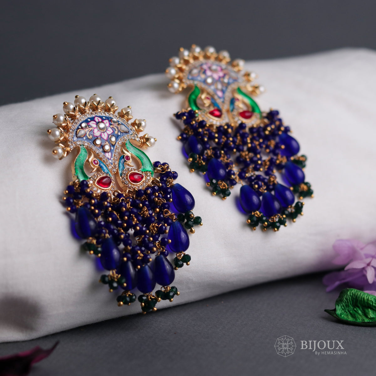 OPULENCE HANDMADE AND HANDPAINTED MONALISA BEADED EARRING ER41