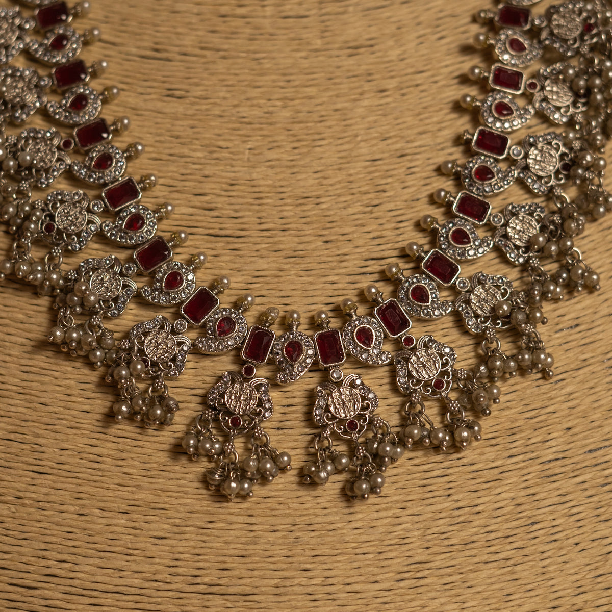 VARKALA BIJOUX EXCLUSIVE SILVER FINISH OXIDIZED MALA ML69