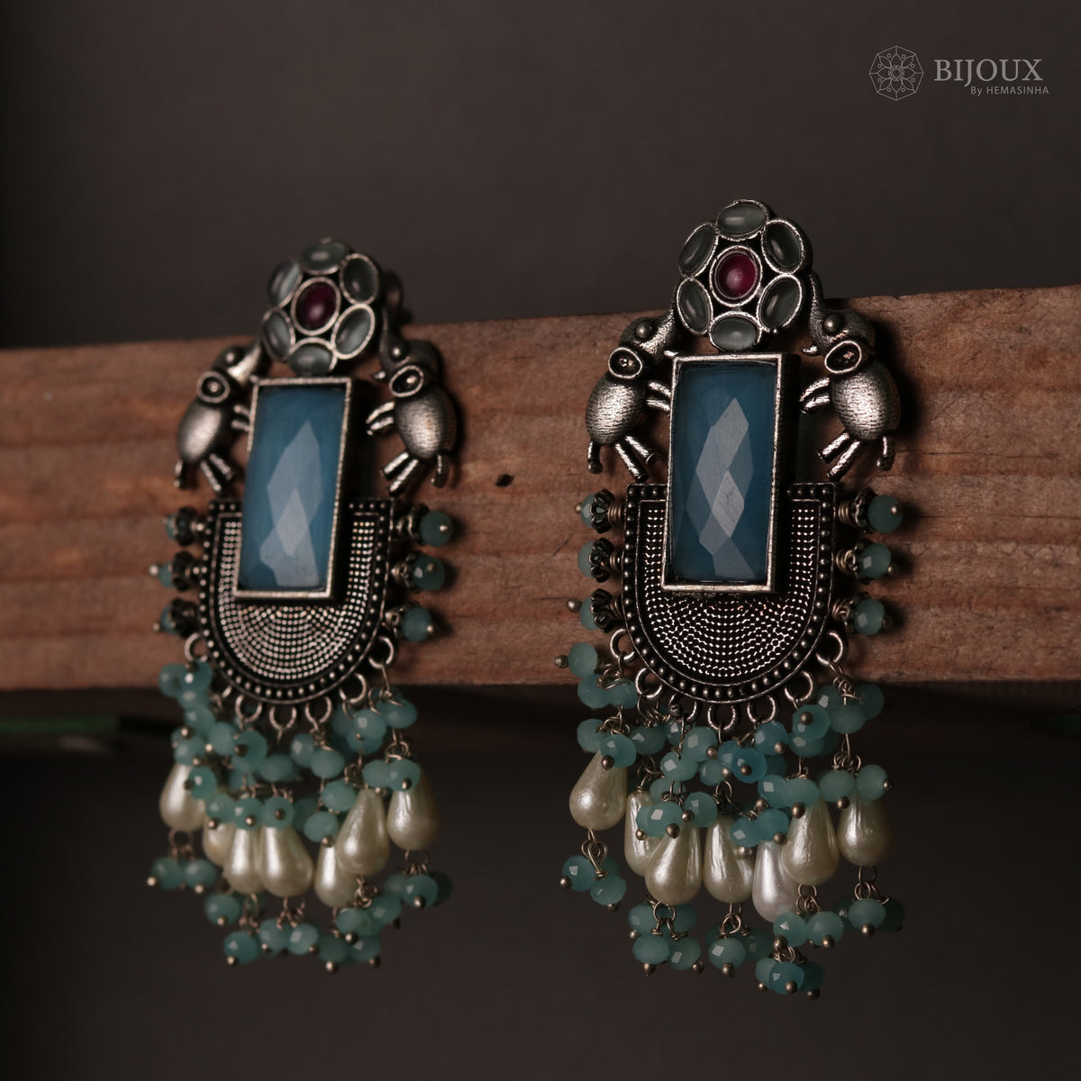 ELEPHANT VERDE OXIDIZED MONOLISA STONE SEMI HANDMADE ER117