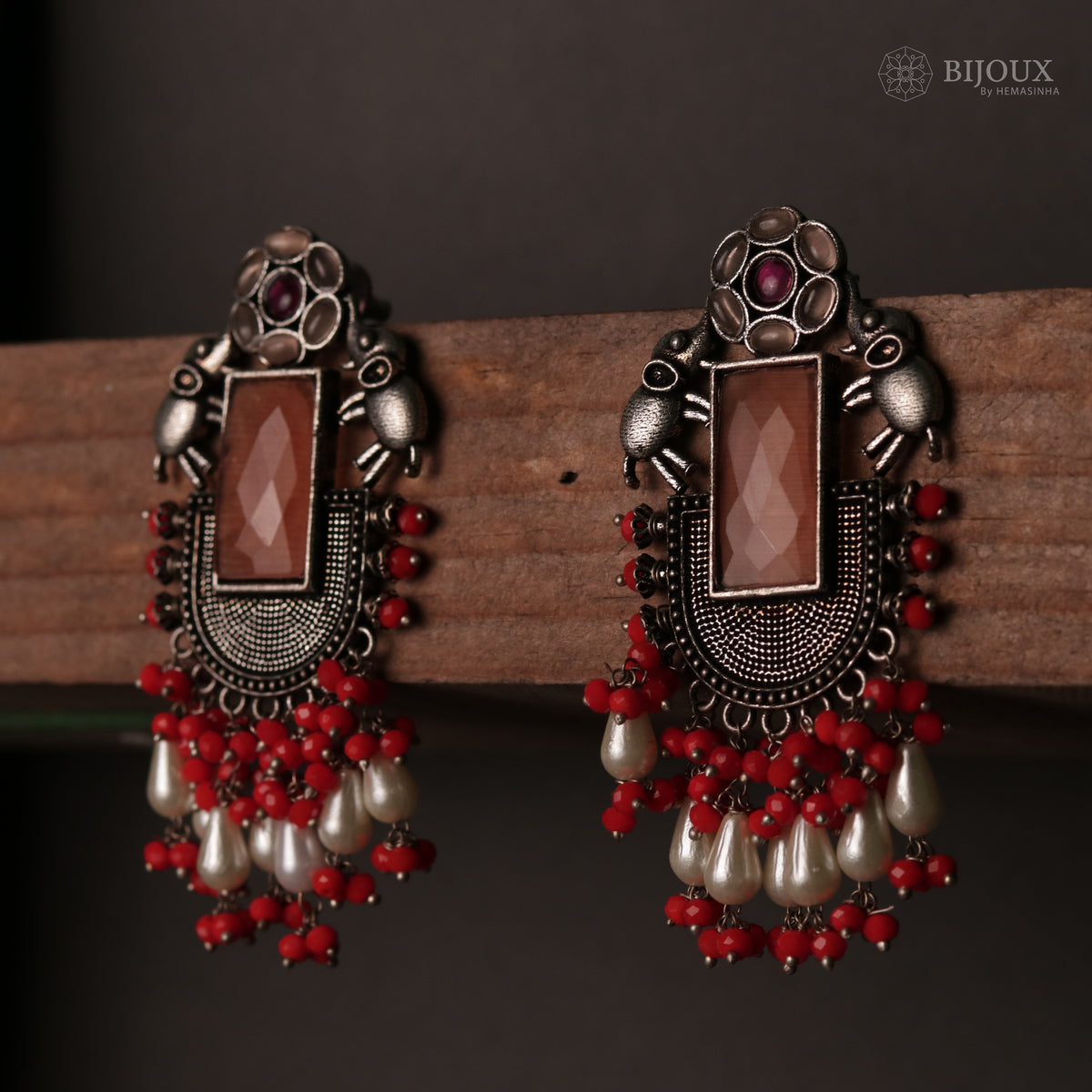 ELEPHANT VERDE OXIDIZED MONOLISA STONE SEMI HANDMADE ER117