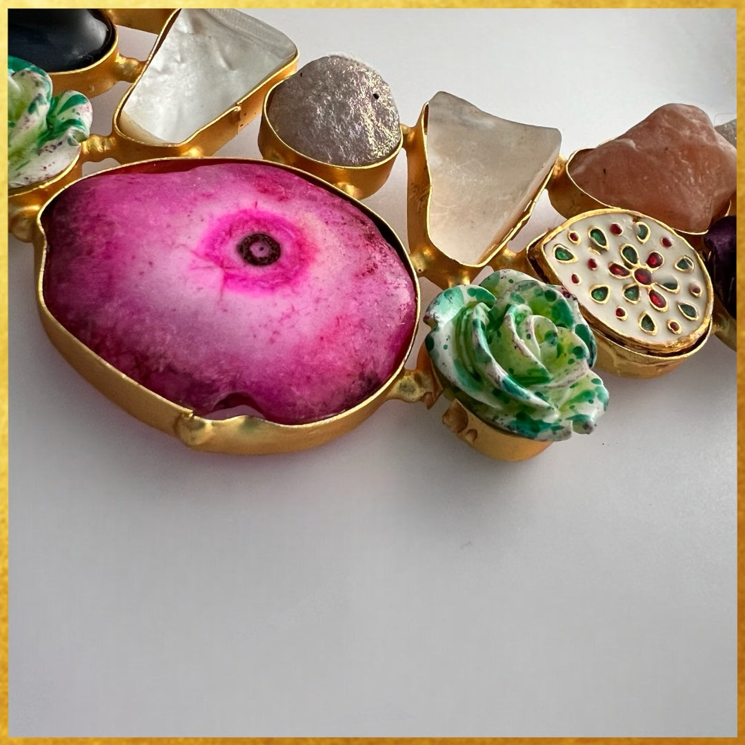 KRITHYA RAW STONE HANDMADE STATEMENT RAW RUSTIC NECKLACE NL07