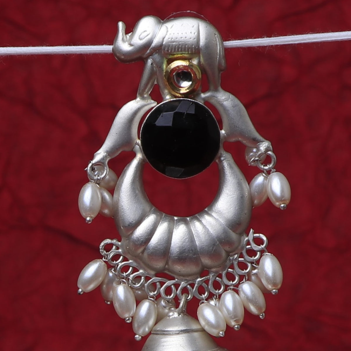 ETHNIC ELEPHANT 925 SILVER LOOK ALIKE POLISH HANDMADE JHUMKA ER280