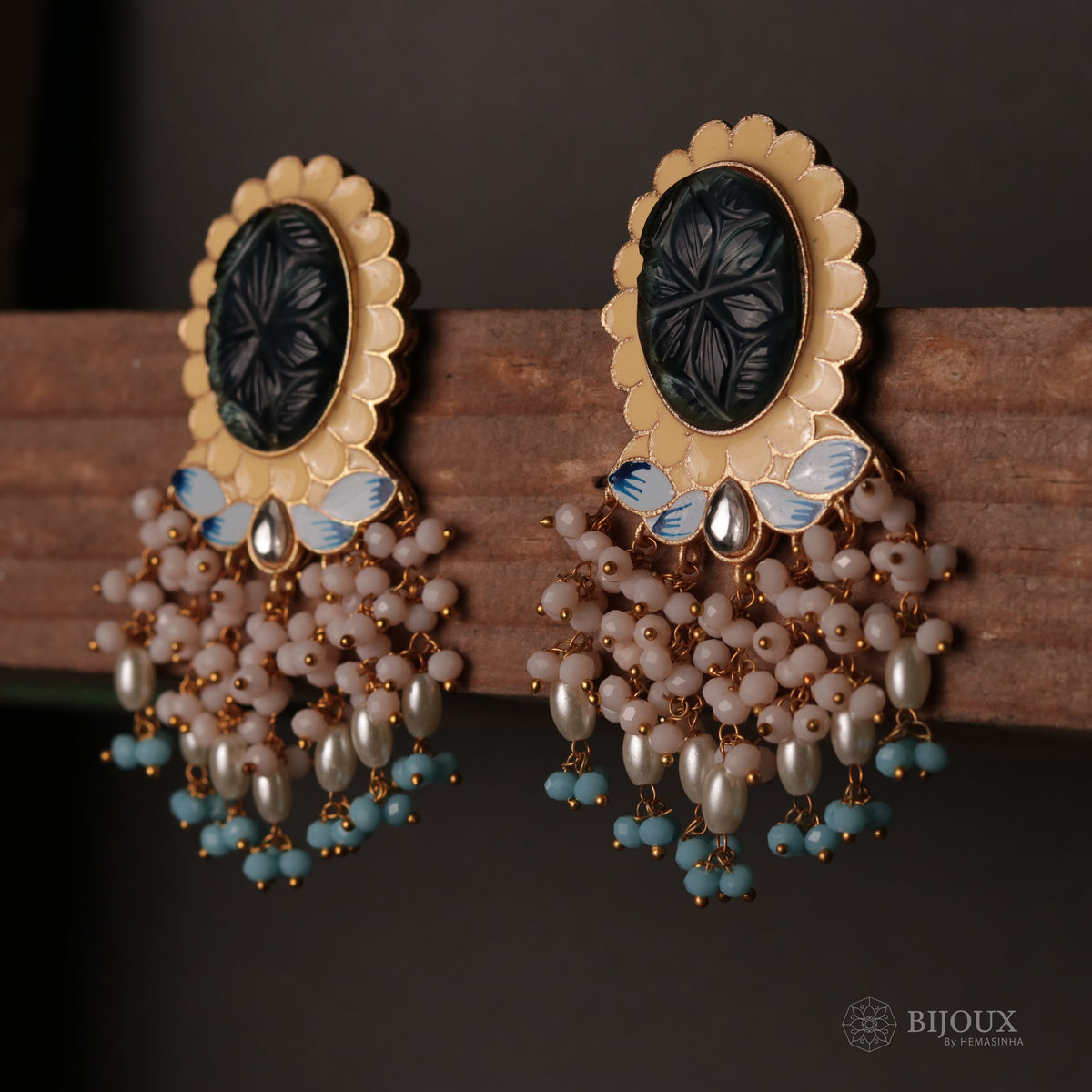 MYSTIC MEADOW HANDCARVED HANDMADE AMARPALI INSPIRED EARRING ER69