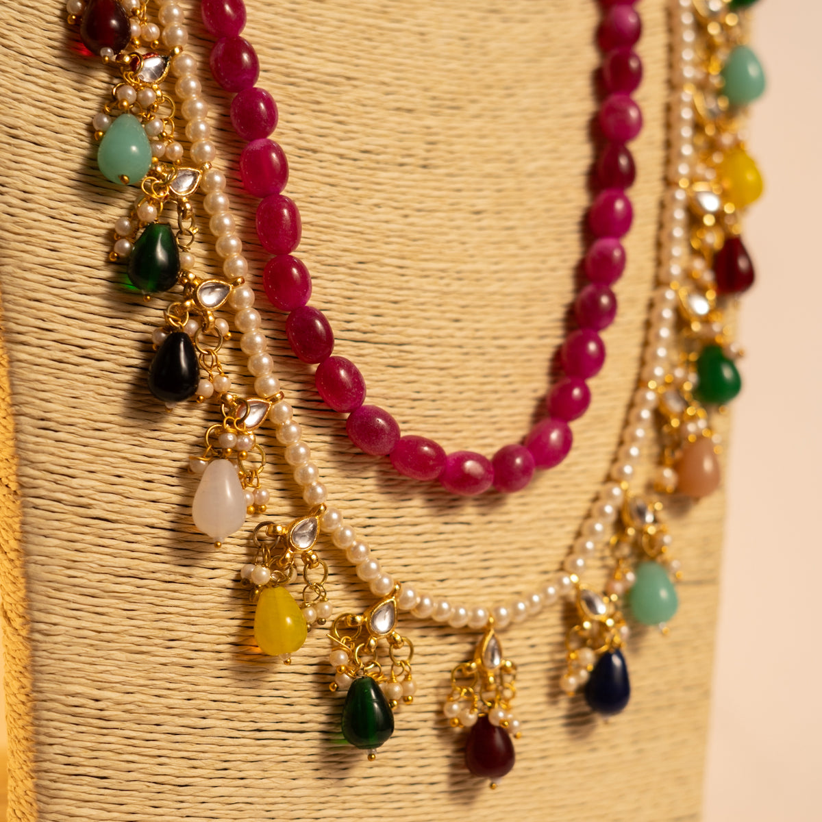 ARISHA RUSTIC FINISH MONALISA BEADS AND KUNDAN HANDMADE MALA ML21