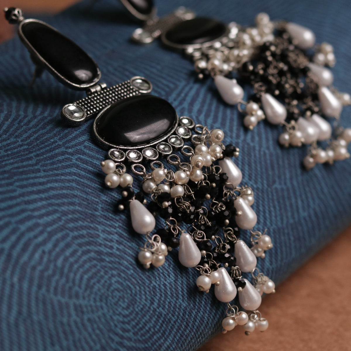 OVAL MYSTIC MONALISA STONE  SEMI-HANDMADE  EARRINGS  ER47