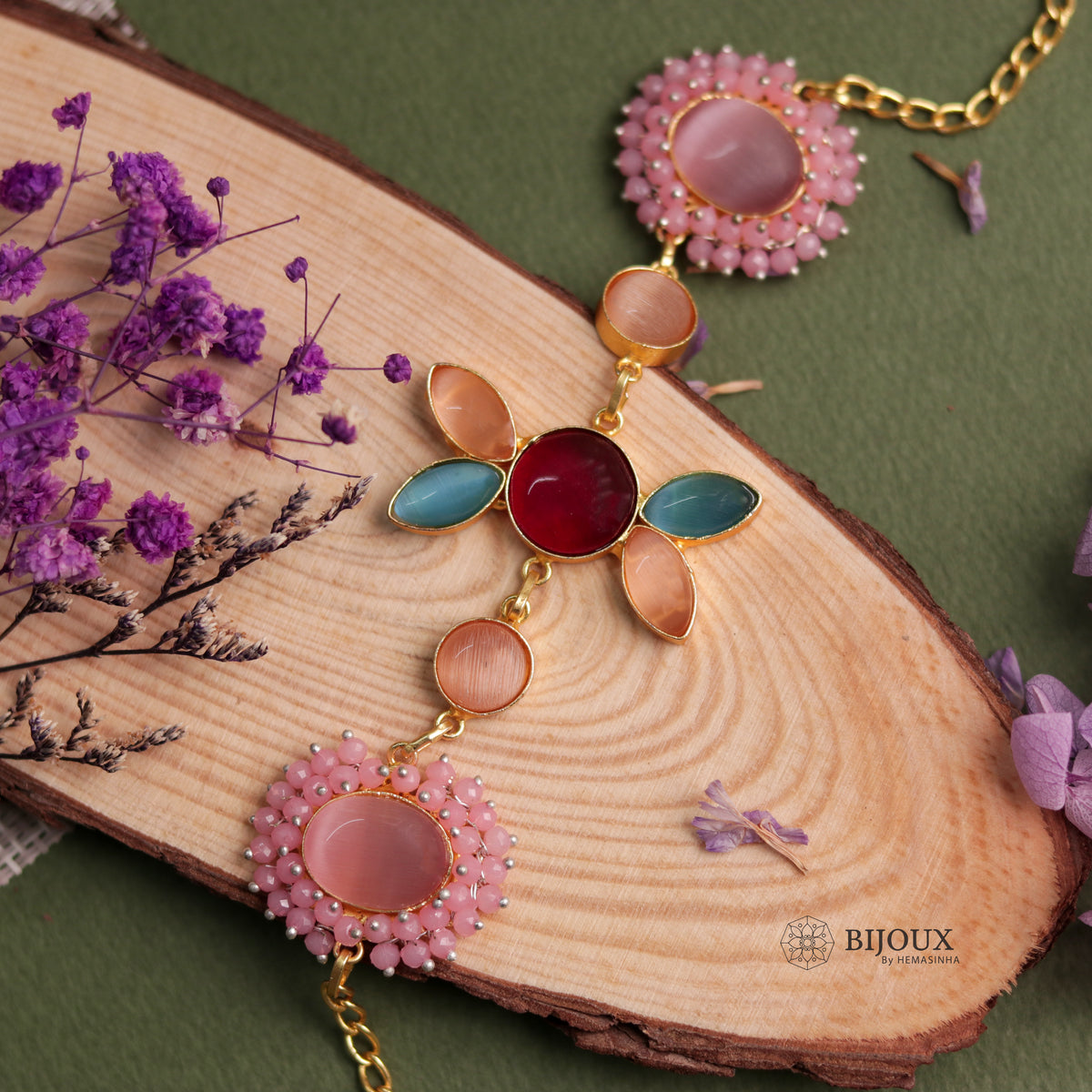 NIRASHA BIJOUX HANDMADE MONALISA MINIMALIST CHOKER WITH EARRINGS CH45