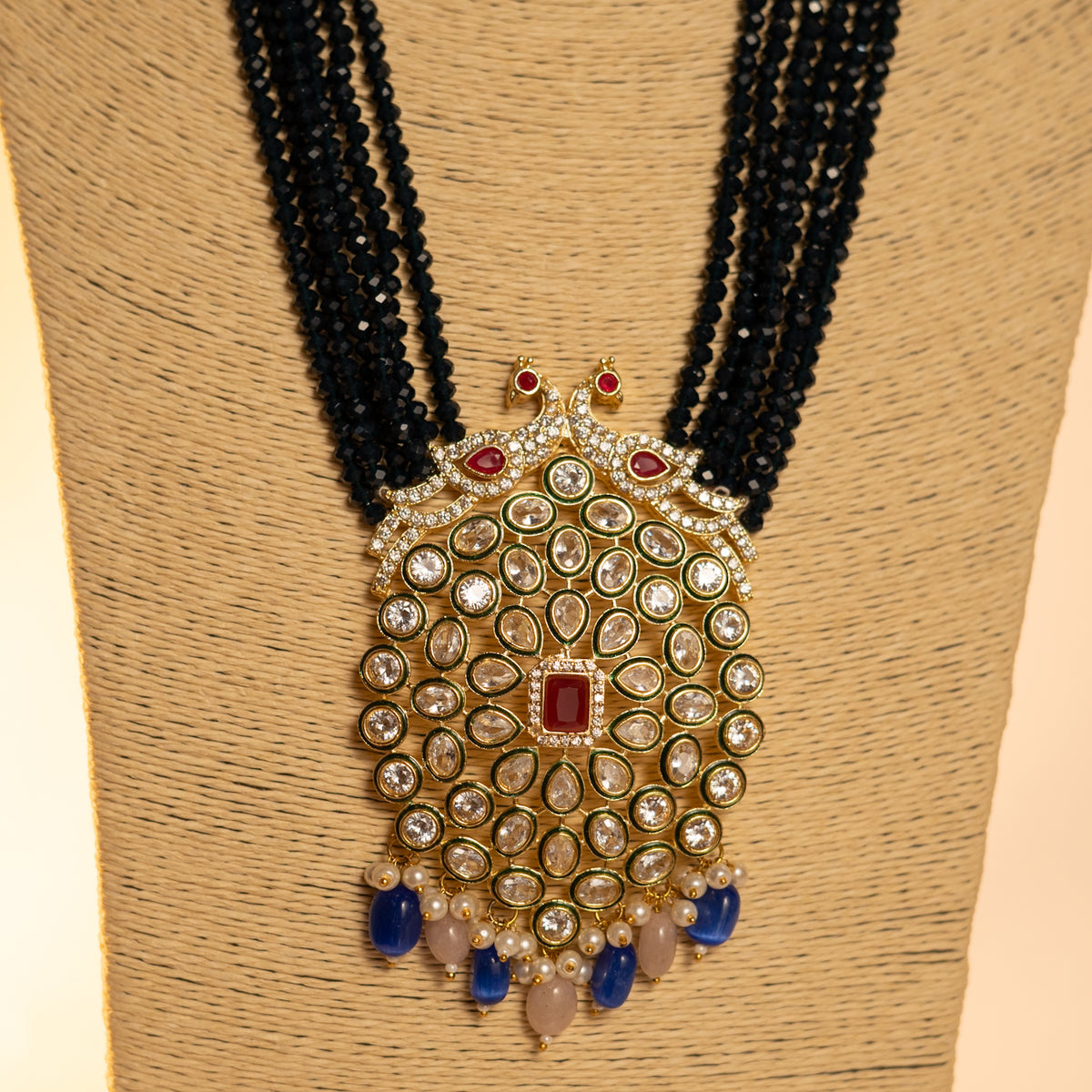 MAYILANJI CRYSTAL HANDMADE  MALA WITH EARRING ML09